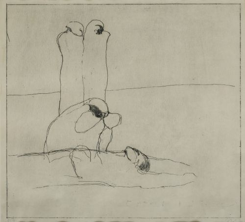  ESCUELA ESPAÑOLA, "Sin título", 1970, Grabado