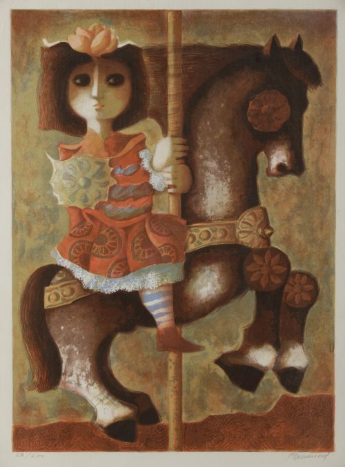 VARIOS AUTORES, "Sin título", c. 1970, Cinco litografías so