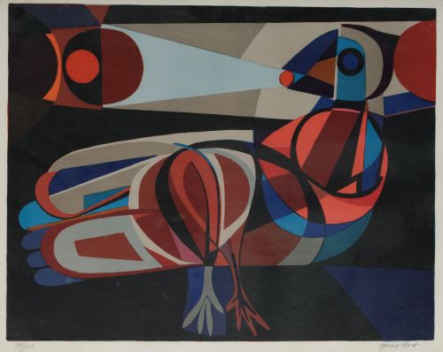 VARIOS AUTORES, "Sin título", c. 1970, Cinco litografías so