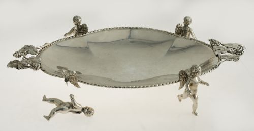 Centro de mesa de plata española ley 916, S. XX