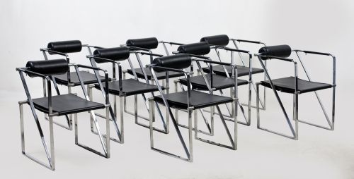 Ocho sillas siguiendo el modelo "Seconda" de Mario Botta, S