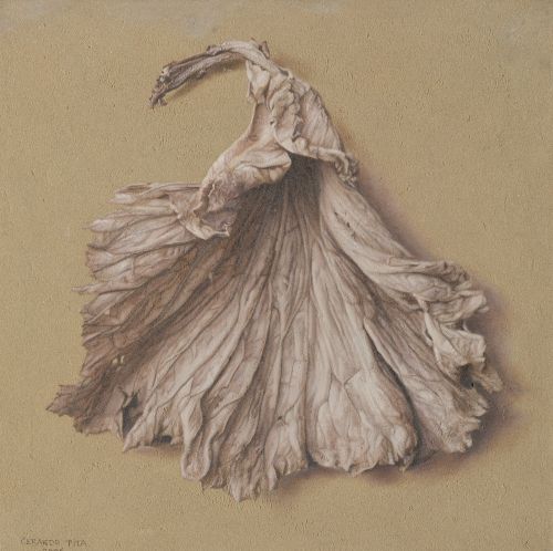 GERARDO PITA, "Hoja seca", 2006, técnica mixta sobre tabla