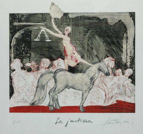 CRISTINA SANTANDER, "La justicia", 1991, Grabado al aguafue