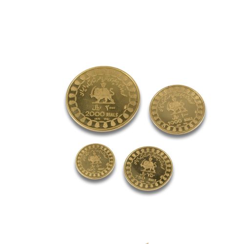 LOTE DE RIALES IRANÍES DE ORO AMARILLO DE 21K