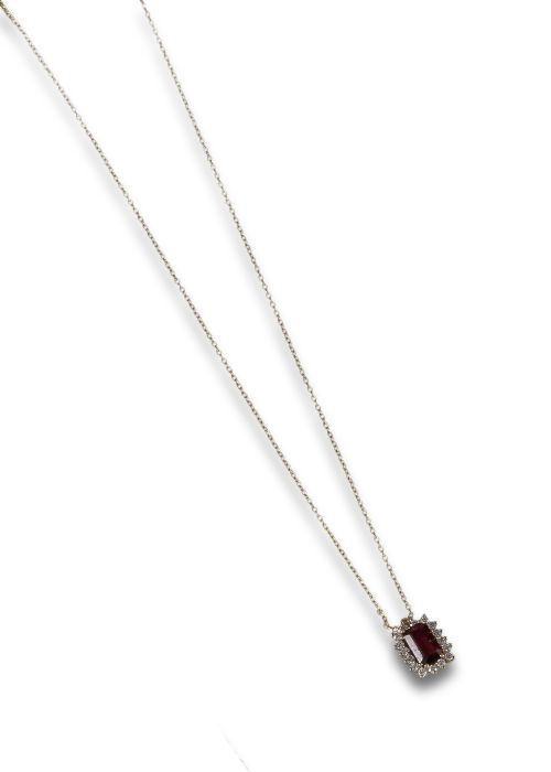 GOLD, RUBY AND DIAMONDS CHAIN ​​AND PENDANT