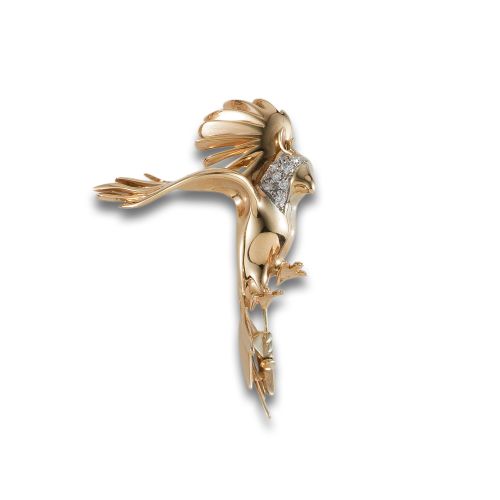 BROCHE DE ORO CON DIAMANTES