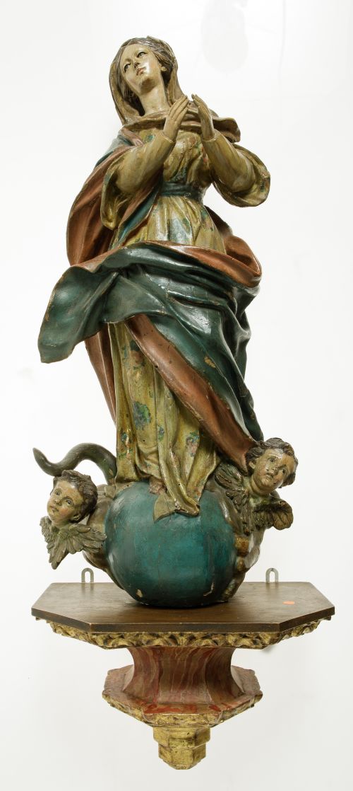 ESCUELA ESPAÑOLA, "Inmaculada Concepción", Escultura de ma