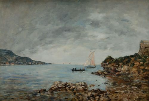 EUGÈNE BOUDIN, "Crique en Bretagne", c. 1895- 97, Óleo sobr