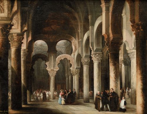 ANDRÉS CORTÉS Y AGUILAR, "Interior de la catedral de Córdob