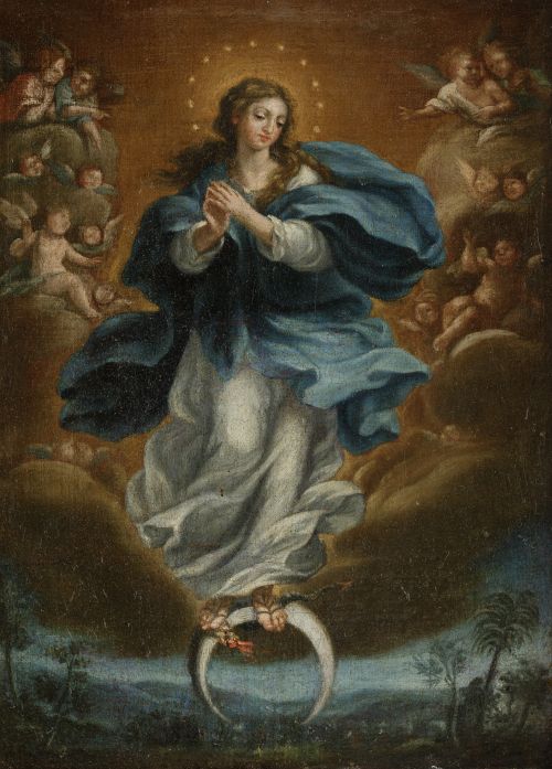 ESCUELA ESPAÑOLA, "Inmaculada Concepción", Óleo sobre lienz