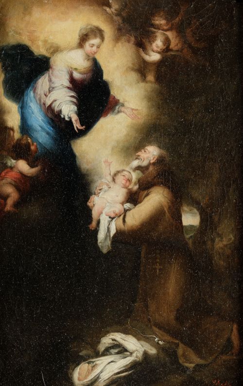 ANTONIO  ESTRADA, "San Félix Cantalicio con la Virgen y el