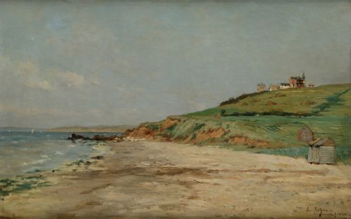 EDMOND MARIE PETITJEAN, "Vista de Bermenville en la costa d
