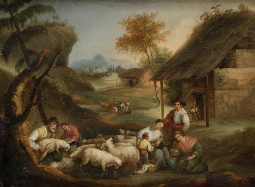 ANDRES CORTES Y AGUILAR Seville (1815 / 1879) "The Shearing