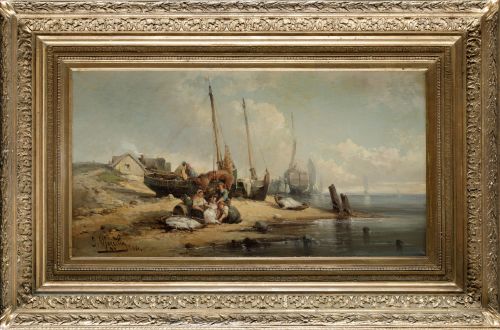 JEAN MAZZELA, "Mujeres arreglando redes junto a la costa",