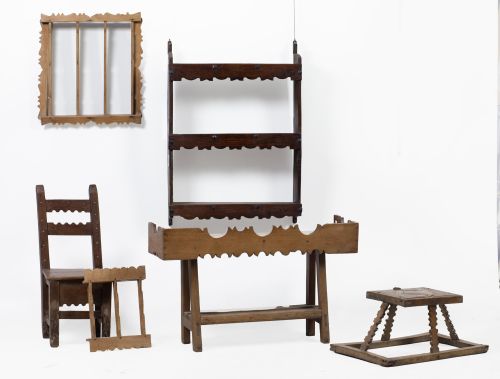 Lote de cinco muebles populares, España, S. XIX-XX