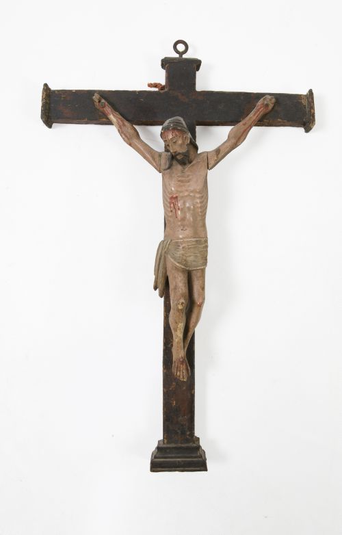  ESCUELA ESPAÑOLA, "Cristo en la Cruz", c. 1900