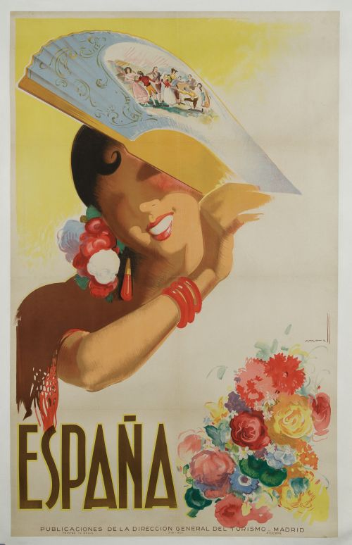 JOSÉ MORELL MACIAS, "España", Litografía sobre papel adheri