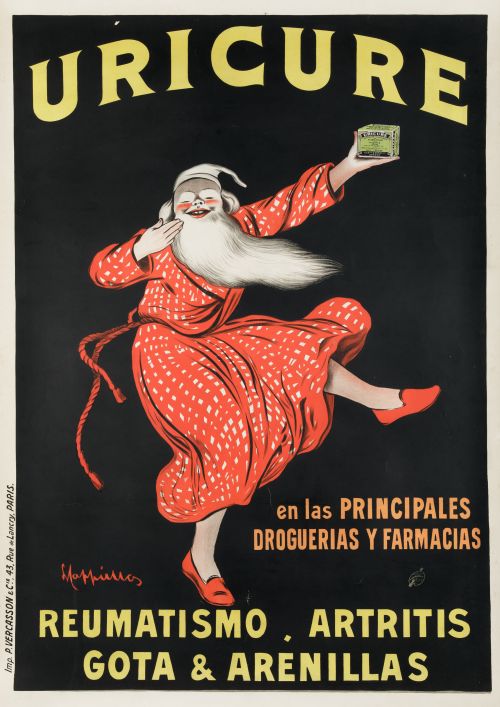 LEONETTO CAPPIELLO, "Uricure", Litografía sobre papel adhe