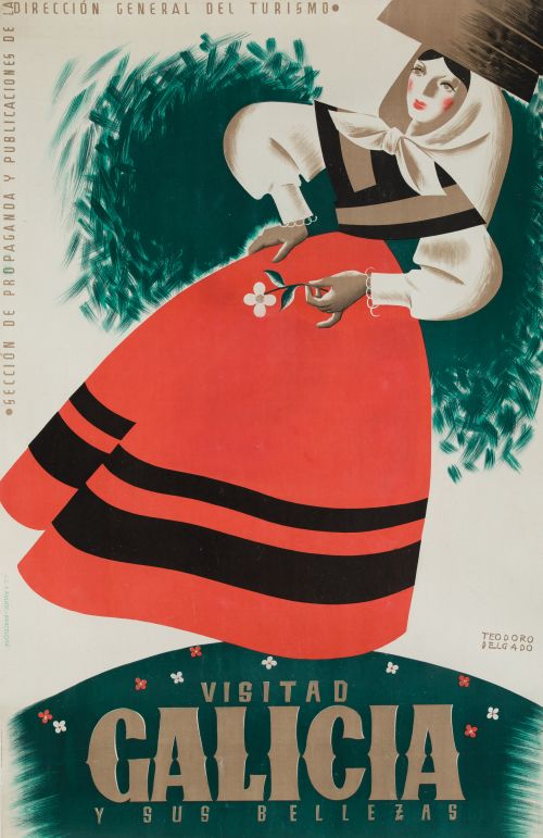 TEODORO DELGADO , "Visitad Galicia y sus bellezas", Litogra