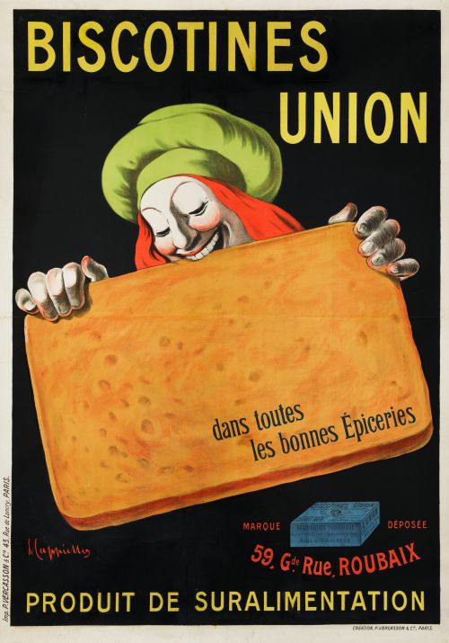 LEONETTO CAPPIELLO, "Biscotines Union", Litografía sobre p
