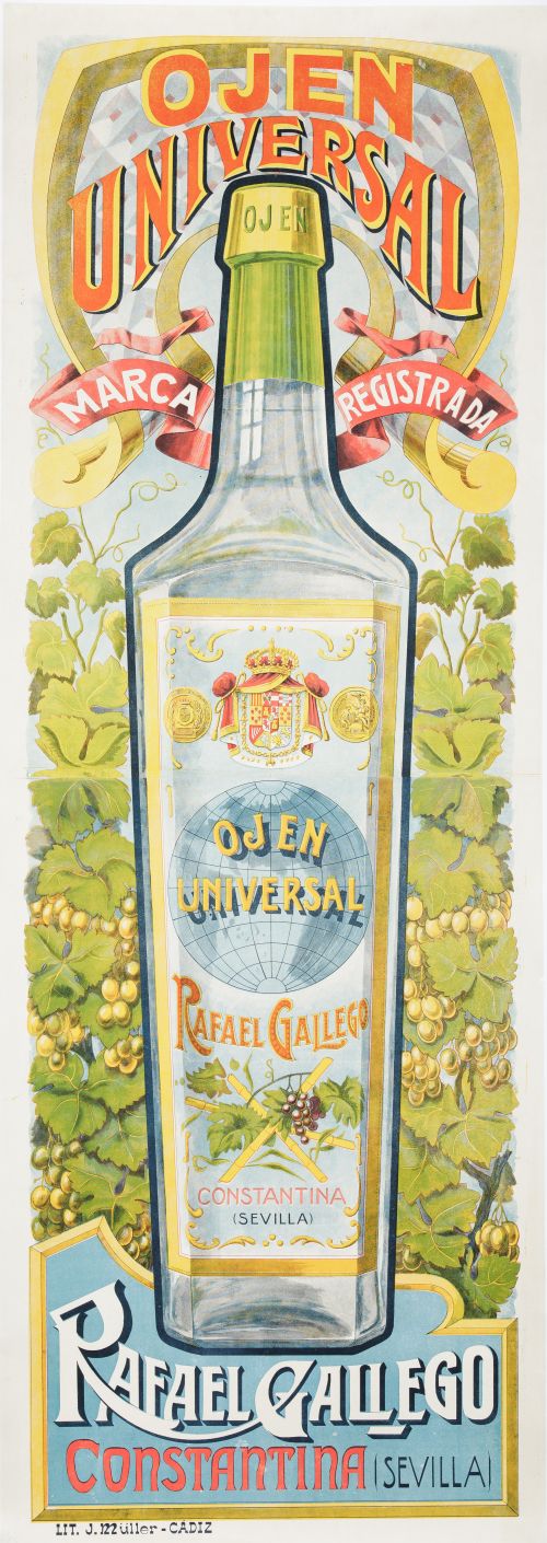 ESCUELA ESPAÑOLA, "Ojen universal", Litografía sobre papel