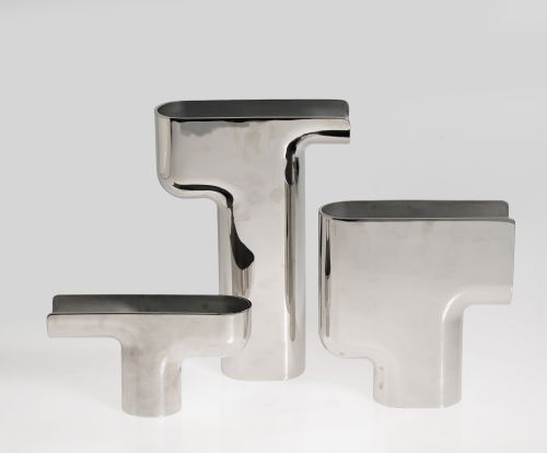 Three "Nendo" vases based on a design by Oki Sato and handc