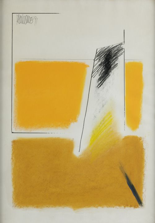 ESCUELA ESPAÑOLA, "Composición", 1991, Técnica mixta sobre