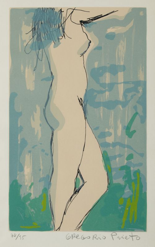 GREGORIO PRIETO, "Desnudo", Litografía sobre papel