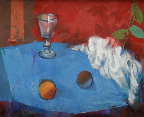 MIGUEL IBARZ ROCA, "La copa vacia", 1980, Óleo sobre lienzo