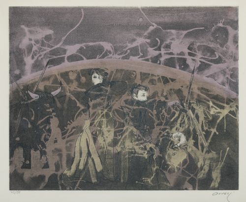 NASSER  OVISSI, "Sin título", Cinco aguatintas sobre papel