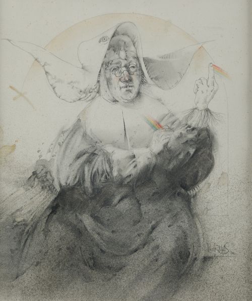 VICENTE  ARNÁS LOZANO, "Corte de manga", 1986, Grafito y lá