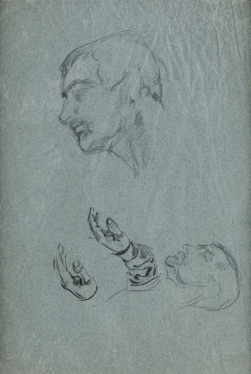 CECILIO PLA Y GALLARDO, "Apunte de retrato", Carboncillo so