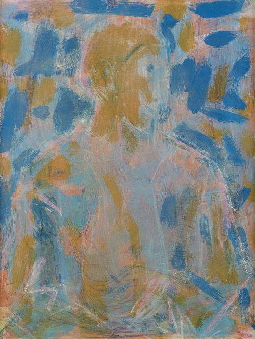 PEDRO GASTÓ VILANOVA, "Tristeza", Técnica mixta sobre papel