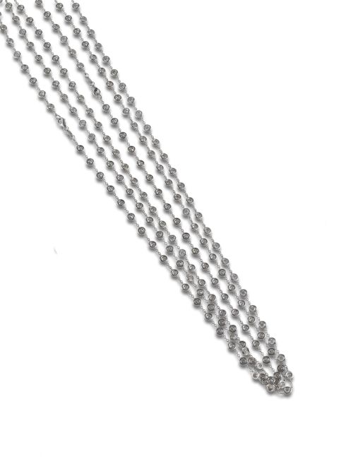 SAUTOIR DE ORO BLANCO CON DIAMANTES EN CHATON DE 180CM