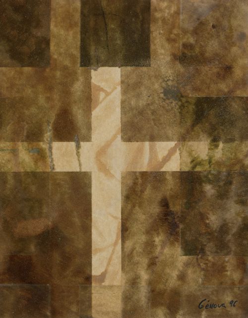 GÉNOVA , "Composición", 1996, Técnica mixta sobre papel 