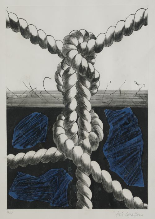 JOSÉ CABALLERO, "Cuerda II", 1985, Aguafuerte, aguatinta, p