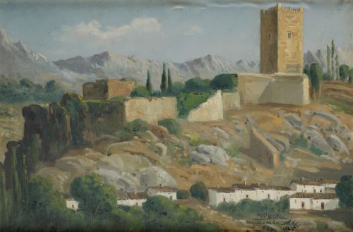 FERNANDO MARTÍNEZ CHECA , "Castillo  Cazorla", 1925, Óleo s