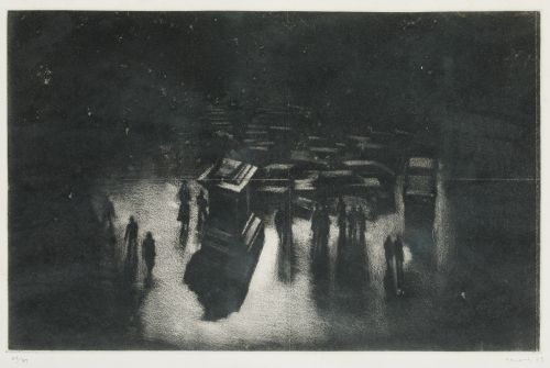 JUAN GENOVÉS CANDEL, "El monumeto", 1985, Aguafuerte a la m