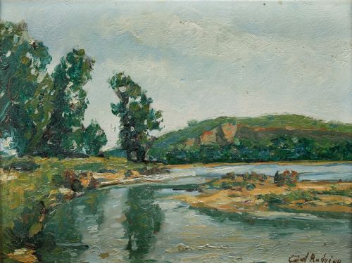 JOSE CID RODRIGO, "Paisajes", Seis óleos tablex