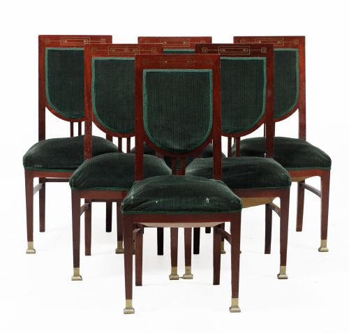Seis sillas art dèco, España, c. 1930
