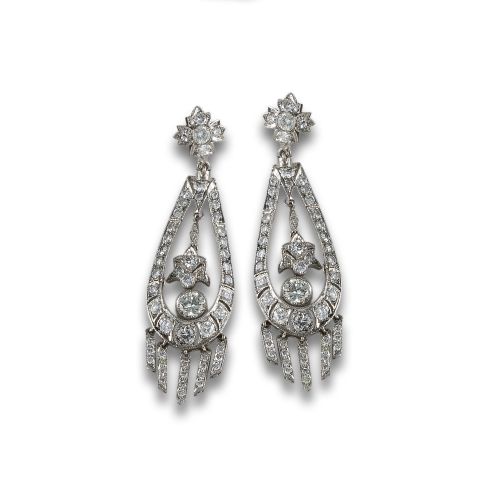 PENDIENTES DE PLATINO Y DIAMANTES