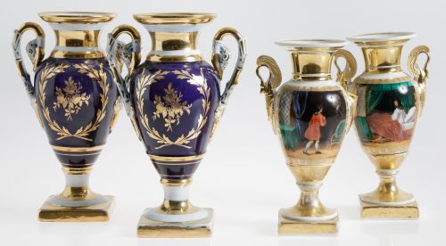 Pareja de jarrones de estilo imperio, Viejo París, S.XIX