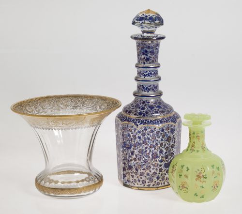  Frasca de cristal amarillo, Bohemia S.XIX XX