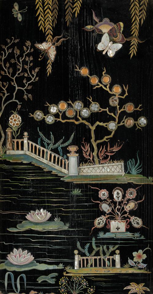 Pareja de paneles decorativos, Japón, med. S. XX