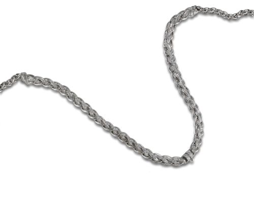 COLLAR ORO BLANCO Y DIAMANTES