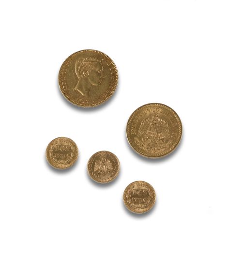 LOT OF FIVE 21K GOLD COINS