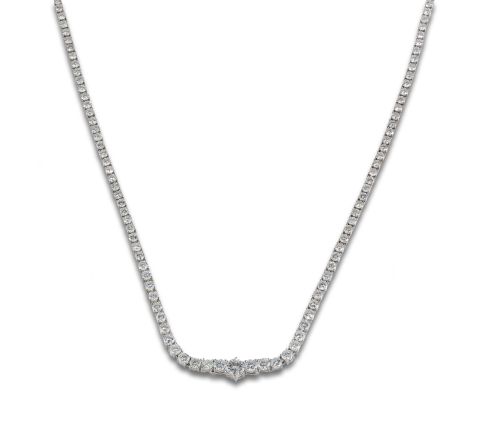 COLLAR RIVIERE ORO BLANCO CON DIAMANTES