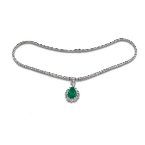 COLLAR CON BRILLANTES Y ESMERALDA DE 8.30 CT