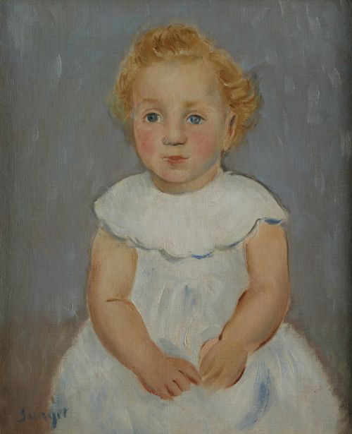 JOAQUIN SUNYER, "Nena", Óleo sobre lienzo