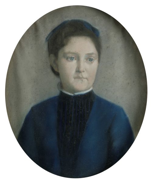 ESCUELA FRANCESA , "Retratos de dama", Pareja de pasteles s